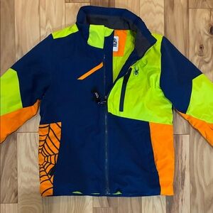 Spyder Blue and Neon Jacket with Logo